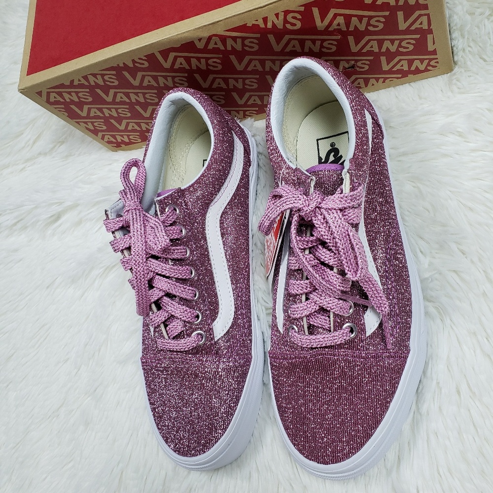 Van's Old Skool Pink Lurex Glitter Shoes Unisex - Picture 6 of 8